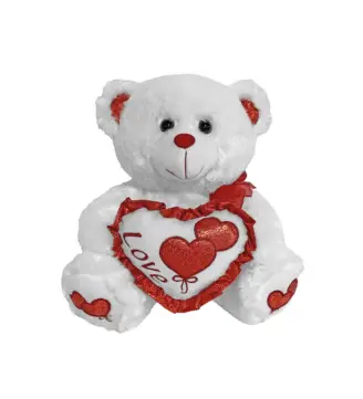 Αρκουδάκι Λευκό με Καρδιά 30cm
