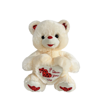 Αρκουδάκι Εκρού με Καρδιά 30cm